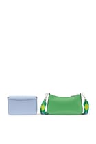 حقيبة كروس بودي مزدوجة بتصميم مقسم بألوان